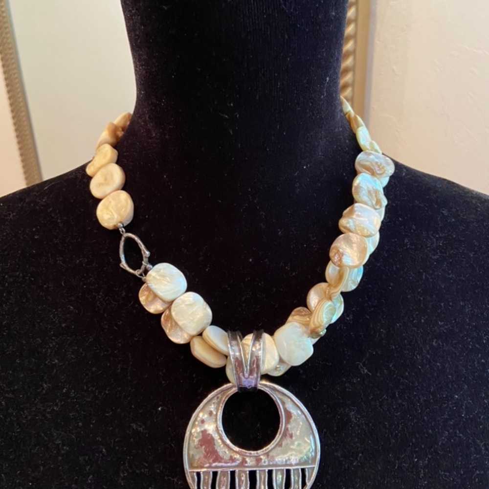 SILPADA MOTHER OF PEARL & STERLING NECKLACE